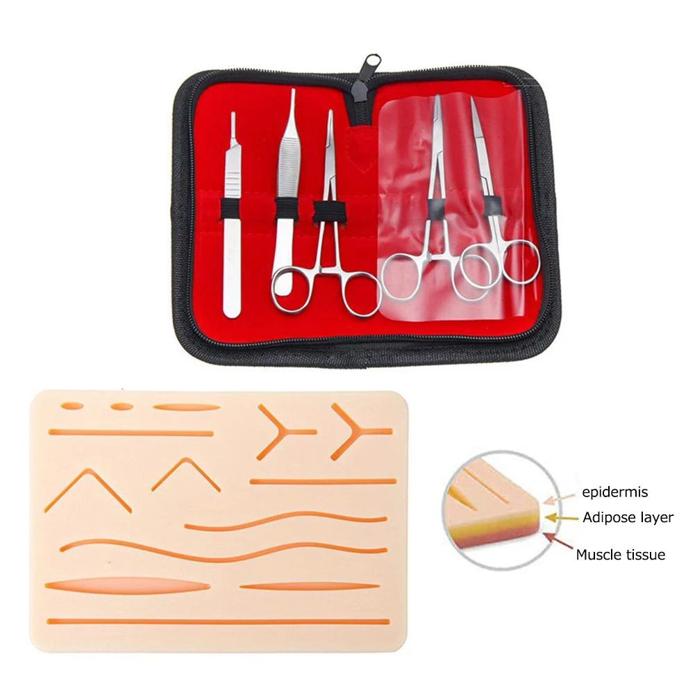 17Pcs/set Skin Suture Kit Medical Students Surgical Suture Practice Training Kit Surgical Skin Operate Suture Teaching Equipment
