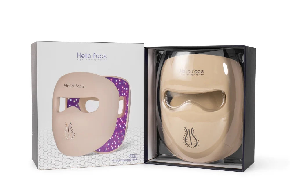 311 LEDs Photon Beauty Mask 4 Color Face Neck Care Flexible Contouring 4D Silicone Mask Hello Face M300 Skin Firming Anti Acne