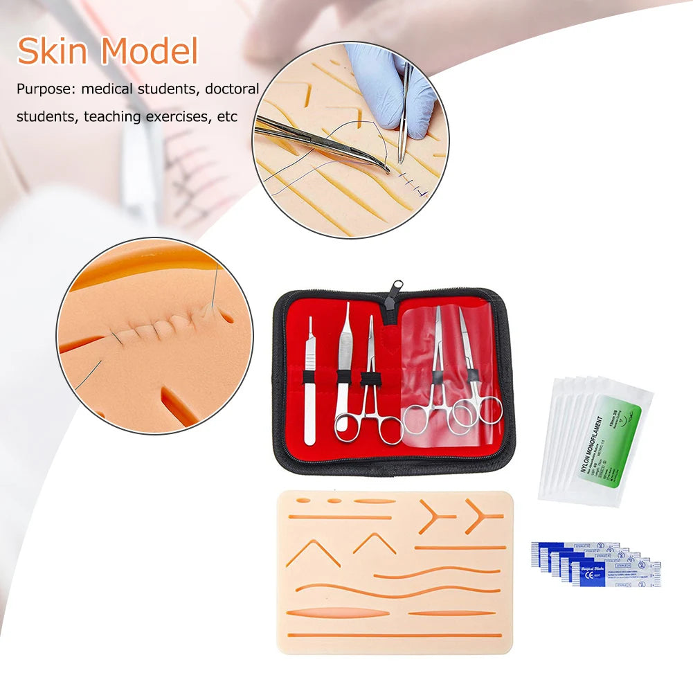 17Pcs/set Skin Suture Kit Medical Students Surgical Suture Practice Training Kit Surgical Skin Operate Suture Teaching Equipment