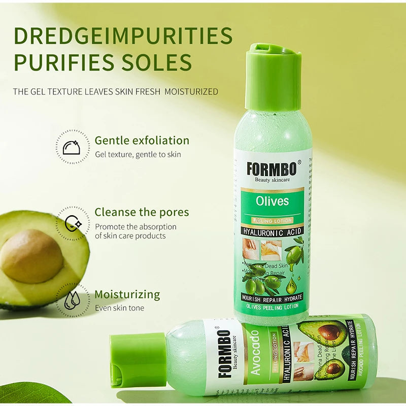 Avocado Peeling Lotion,Olives Face Body Gentle Exfoliating Gel,Removes Dead Skin & Cleanses Pores,Nourishing Moisturizing Repair