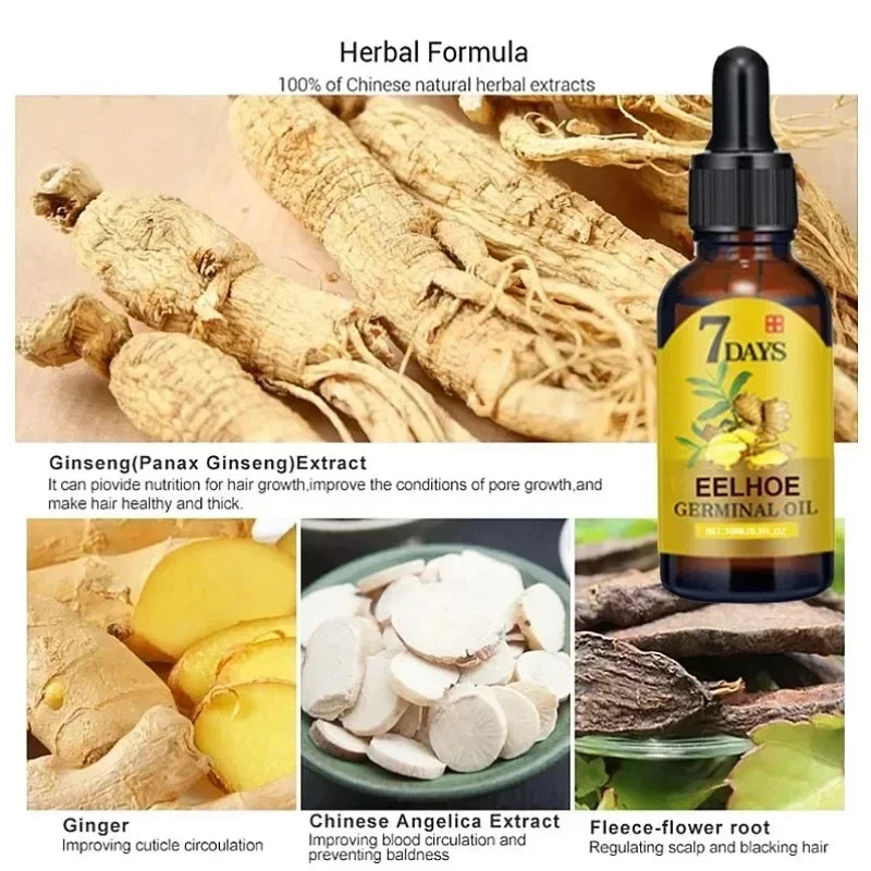 7 Day Fast Hair Growth Oil Ginger Growth Hair Treatment Anti Hair Loss Men Women Scalp Treatment Serum Products Beauty Product
