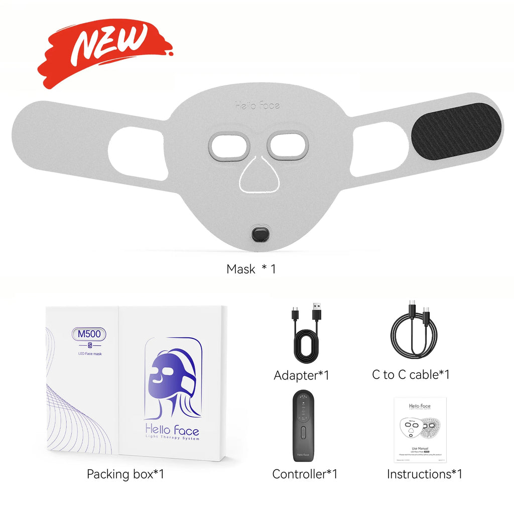 Hello Face M500S LED Mask Device Skin Care Tool Best Gift for lovers, parents, and friends