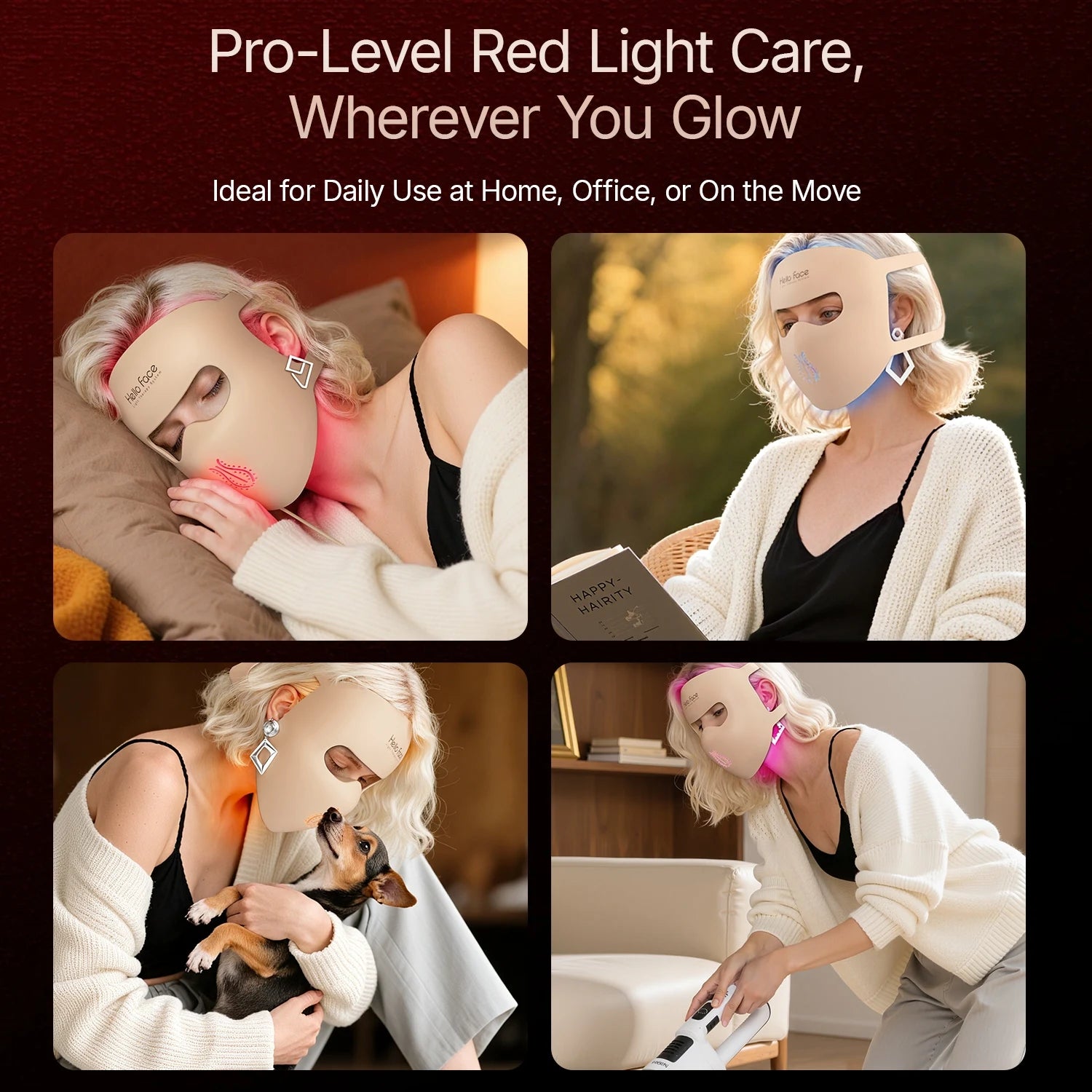 311 LEDs Photon Beauty Mask 4 Color Face Neck Care Flexible Contouring 4D Silicone Mask Hello Face M300 Skin Firming Anti Acne