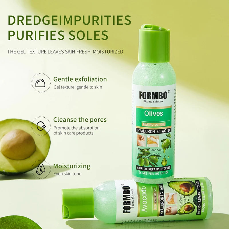 Avocado Peeling Lotion,Olives Face Body Gentle Exfoliating Gel,Removes Dead Skin & Cleanses Pores,Nourishing Moisturizing Repair