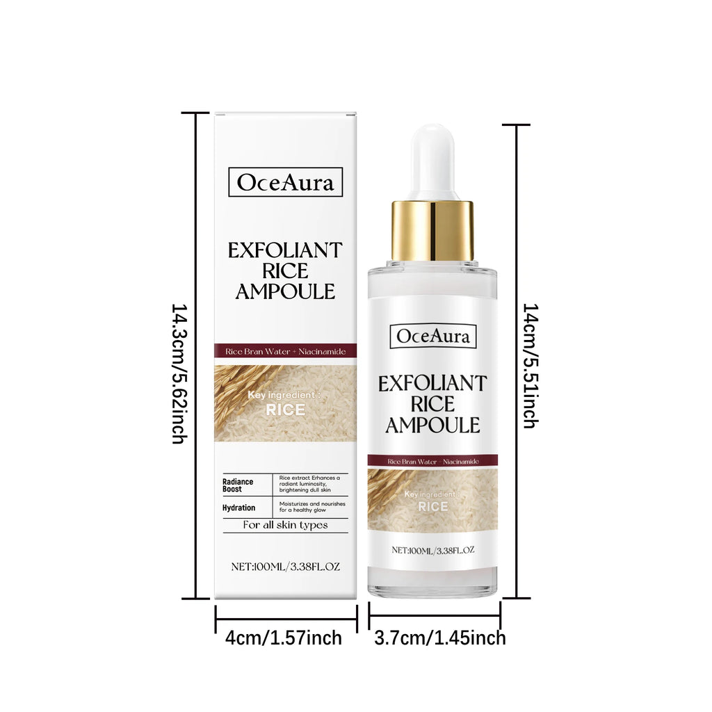 Exfoliating Facial Serum Cleansing Pores Remove Dead Skin Purify Oil Control Smoothing Brightening Moisturizing Black Rice Ampou